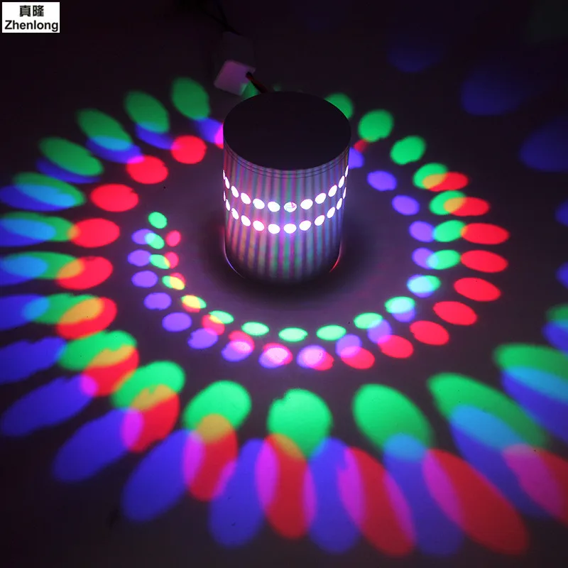 2018 цветной RGB настенный светильник с отверстиями по спирали для установки