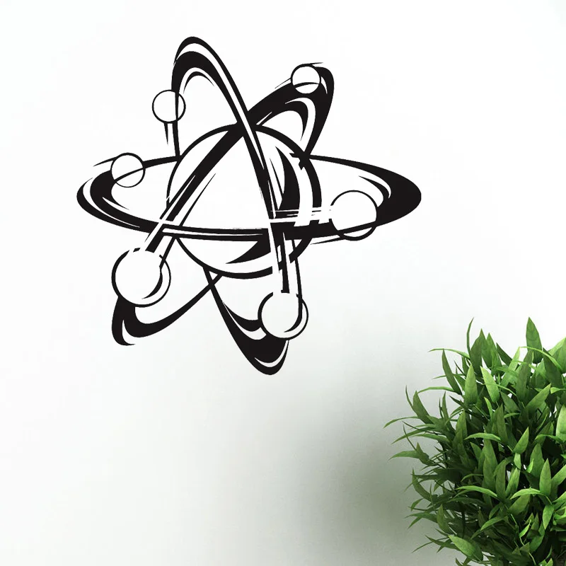 

Atom Science Wall Stickers Home Decoration Living Room Nontoxic PVC Material Wall Decals School Physics Education Art Mural S522