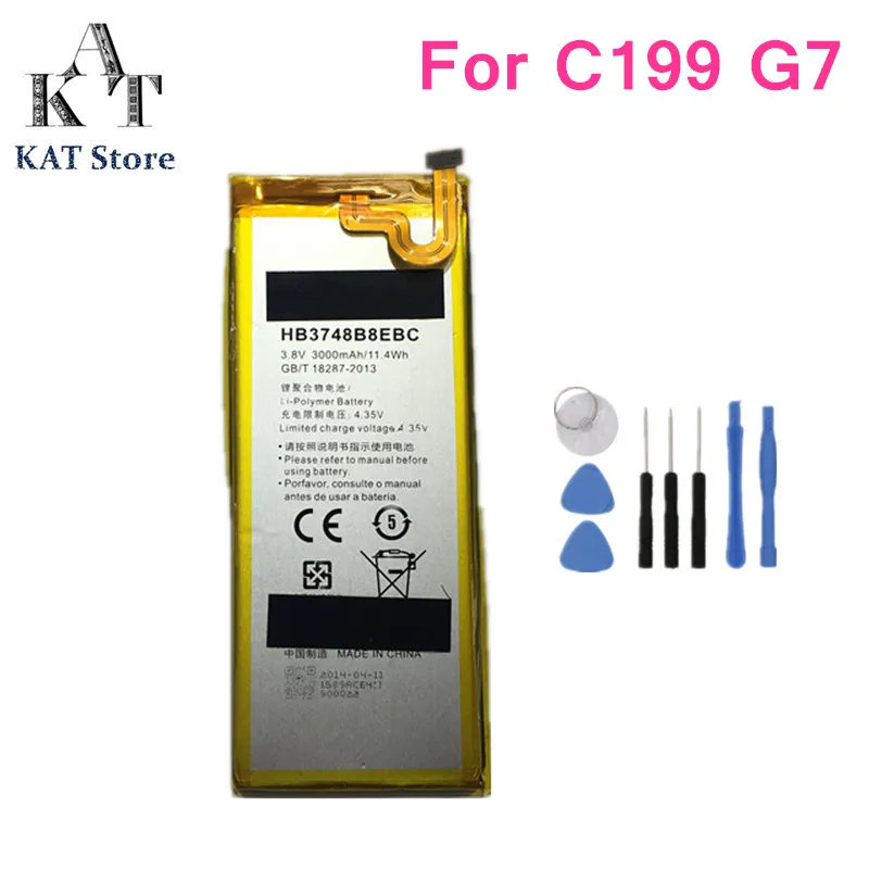 Оригинальный аккумулятор для мобильного телефона Huawei C199 C199-CL00 Ascend G7 G7-TL10 3000 мАч