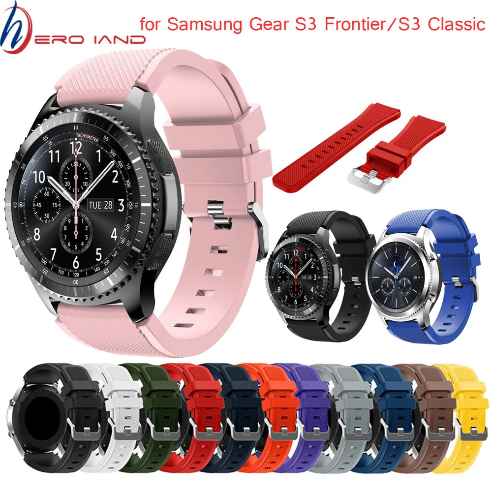 Силиконовый браслет для Samsung Gear S3 Frontier band Galaxy watch 46 мм ремешок Смарт часы 22 часов S 3