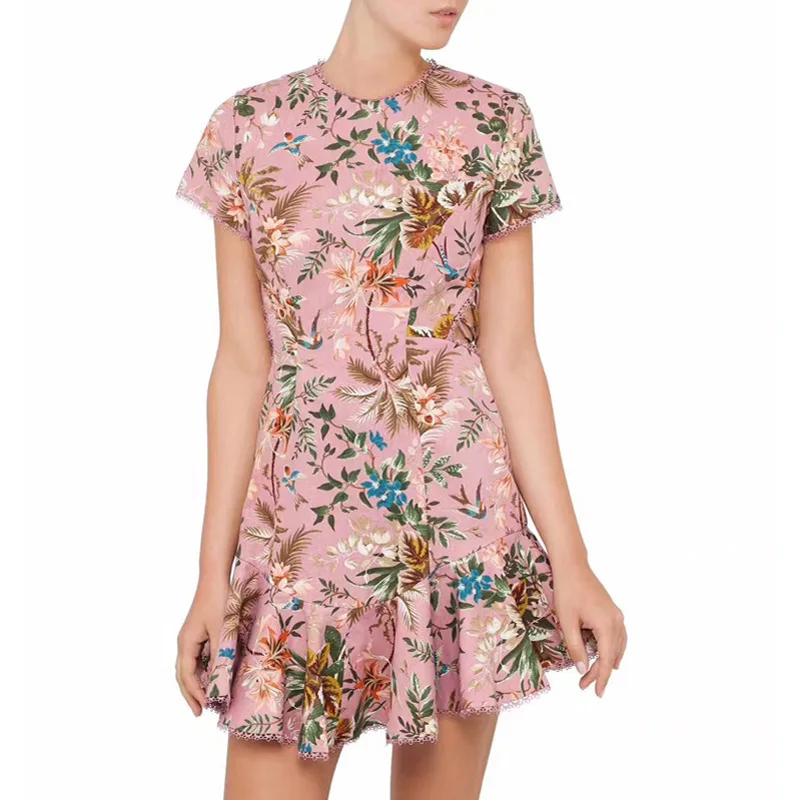 Летнее Платье Женщины 2017 Новый Цветочный Полым из Кружева Бинты Вернуться Тонкий