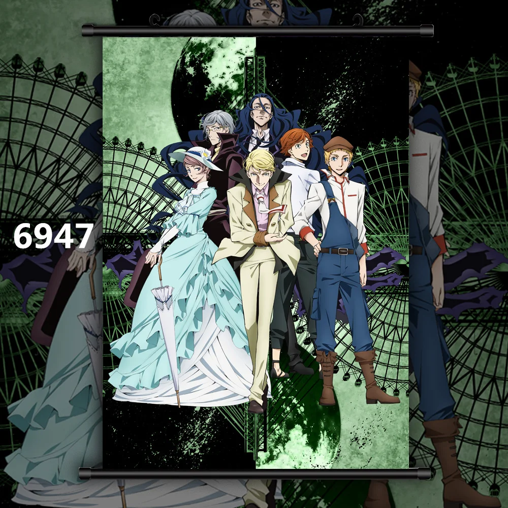 6947 Bungou бродячие собаки Dazai Chuuya Ryunosuke Аниме Манга настенный плакат свиток C - Цвет: 6947