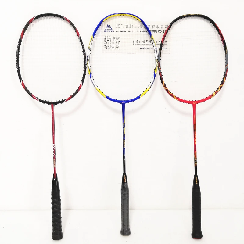 JIBI Ultralight 3U 76g Strung Badminton Racket Professional Carbon Badminton Racquet 30-32 LBS free Grips and Wristband