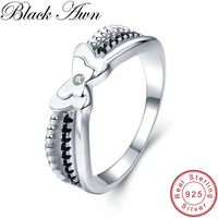 black awn trendy 2 8g 925 sterling silver jewelry black spinel butterfly engagement rings for women bijoux c479