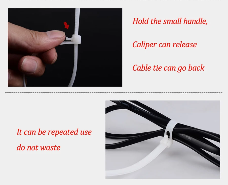 100 шт. нейлоновые кабельные стяжки многоразовые|cord strap|reusable zip tieszip ties |