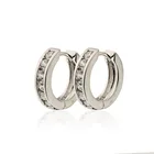 Женские серьги-кольца CC из белого золота с фианитами