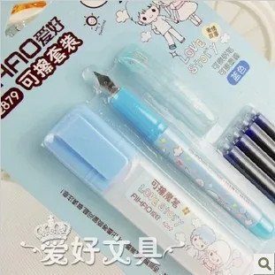 История любви авторучка сменная капсула прямая жидкая ручка стираемая