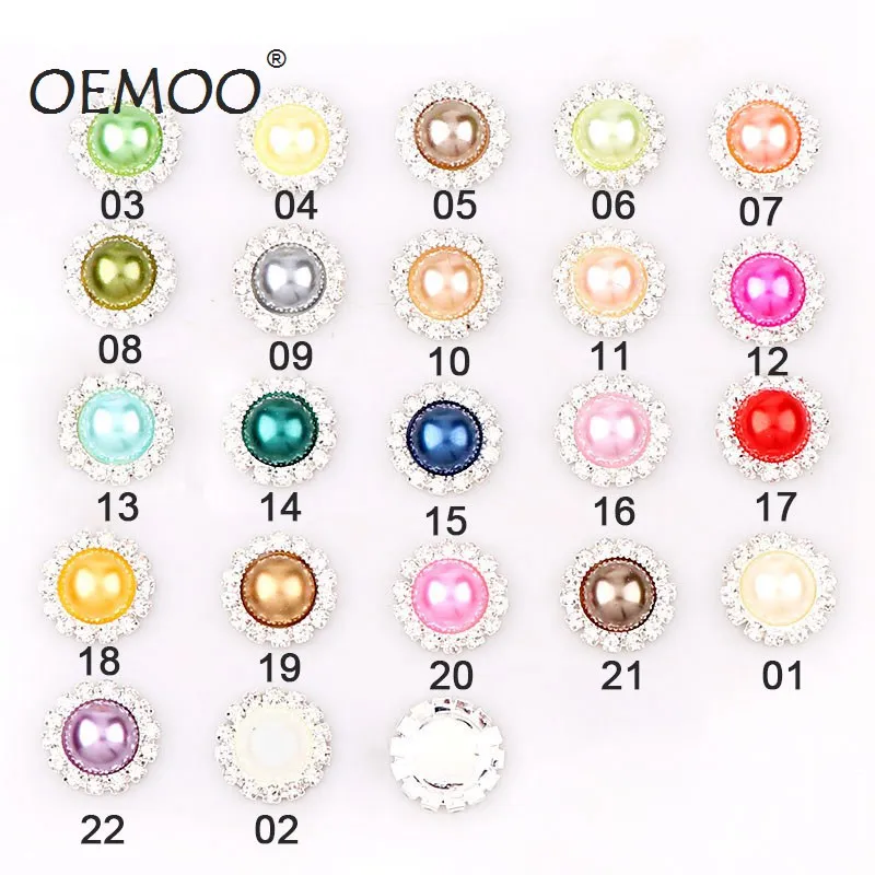 Жемчужная пуговица латунь 18 мм серебряный металлический круглый лоток стразы