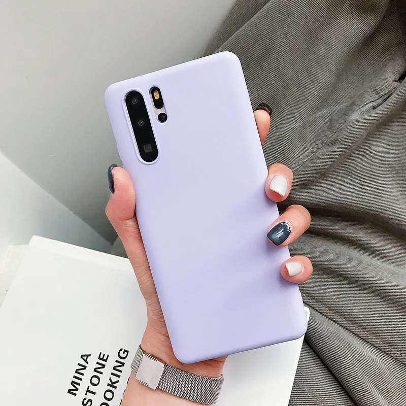 Мягкий ТПУ силиконовый чехол для телефона ярких цветов для huawei P30 Lite P20 mate 30 mate 20 10 Nova 5 Y9 Y5 Y6 Prime Y7 Pro - Цвет: Light Purple