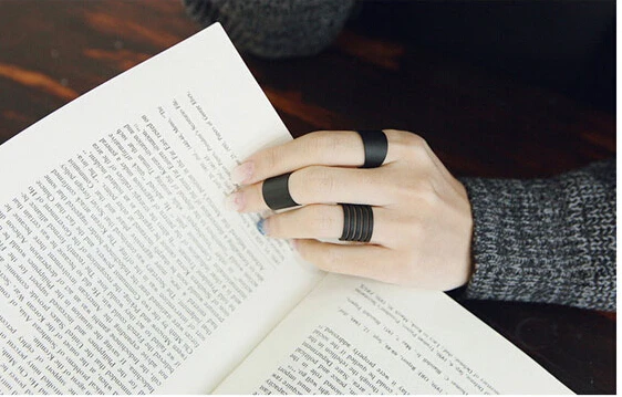 3 шт Панк Мода кольца для женщин 2019 девушки Anillos черный/золото стек простое