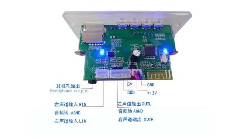 Цифровой светодиодный аудио декодер DC 5в 12в Bluetooth 4 2 громкая связь MP3 FLAC WAV WMA плата