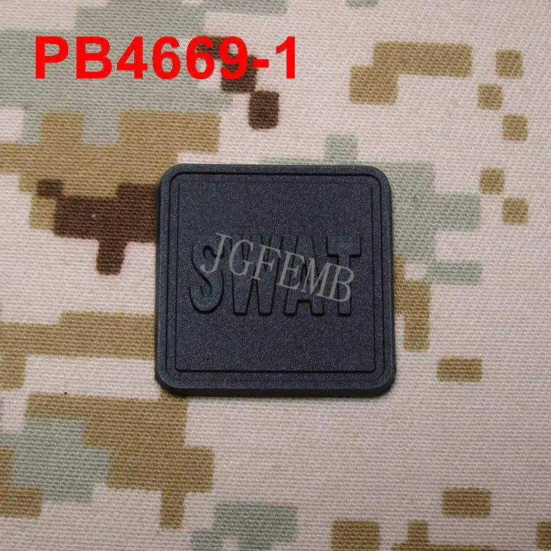 2 шт. спецоружие и тактика 3D ПВХ патч значки - Цвет: PB4669 All black
