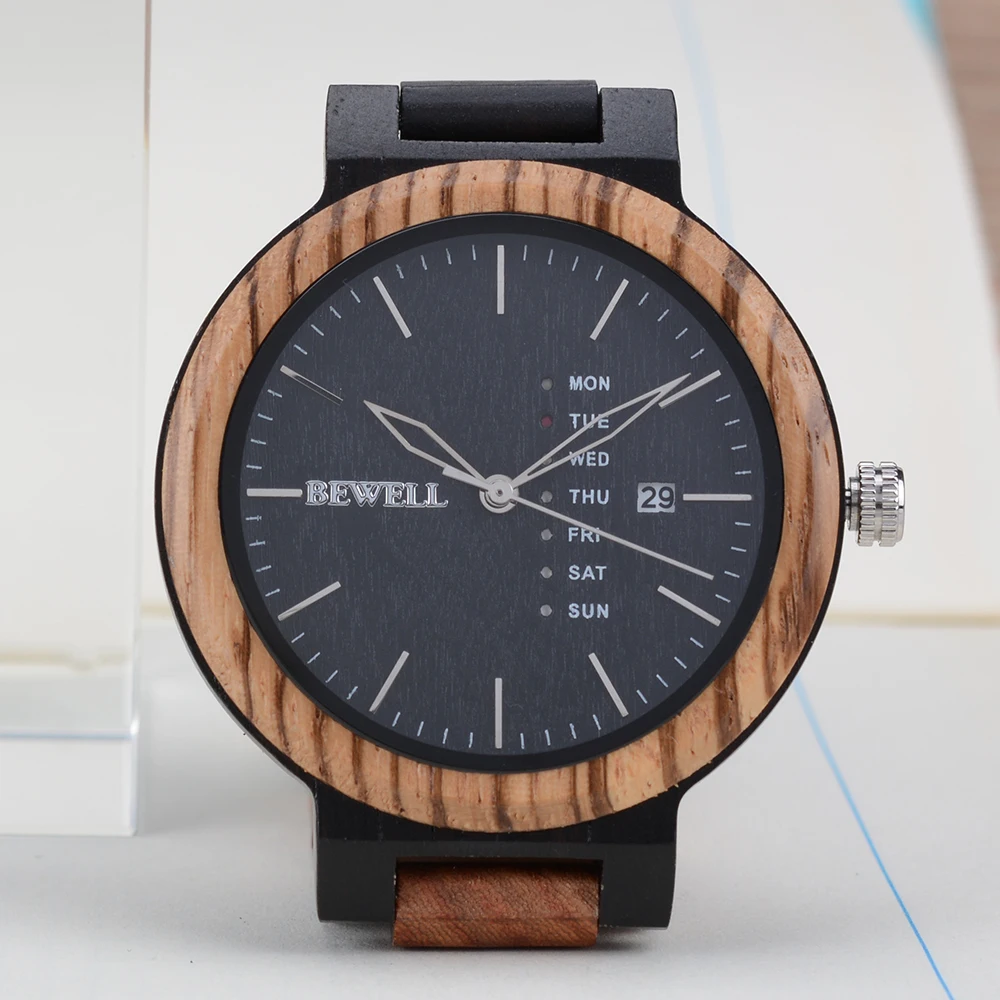 BEWELL relogio masculino деревянные часы для мужчин erkek kol saati неделя отображения даты