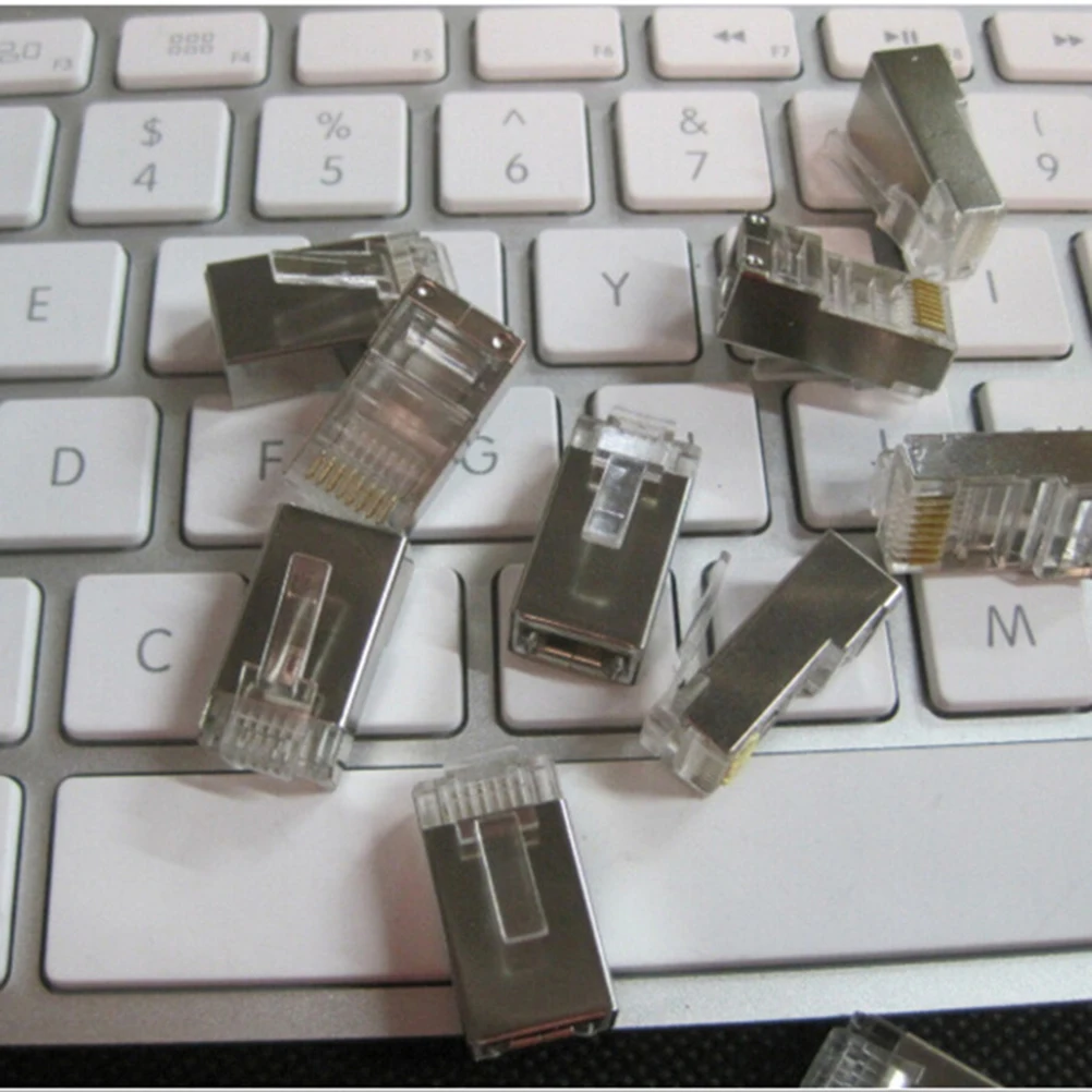 ZLinKJ 50 шт. RJ45 Cat6 8Pin 8P8C многожильный экранированный обжимной модульный разъем розетка мульти-функциональный