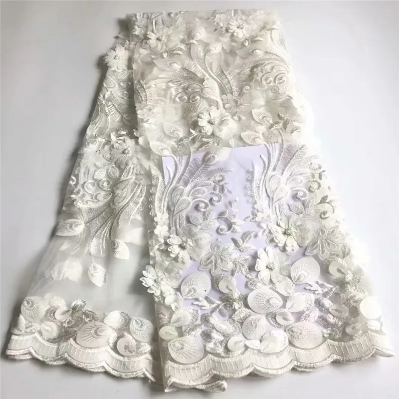 5 ярдов/партия fashionnigeran французский бусины/небесно голубой африканский кружево