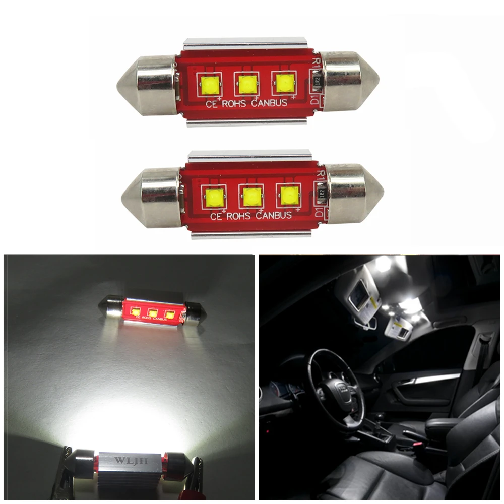 WLJH 2x Canbus C10W 39 мм светодиодный потолочный светильник для Cree чип 3535 239 272