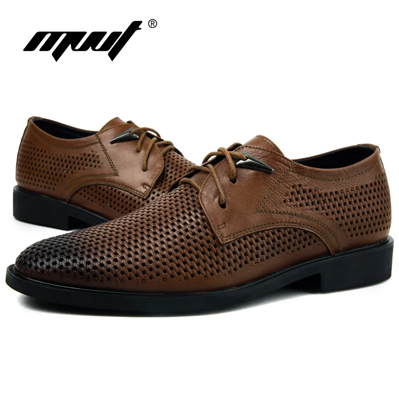 Туфли мужские из натуральной кожи оксфорды дышащие с перфорацией модельные