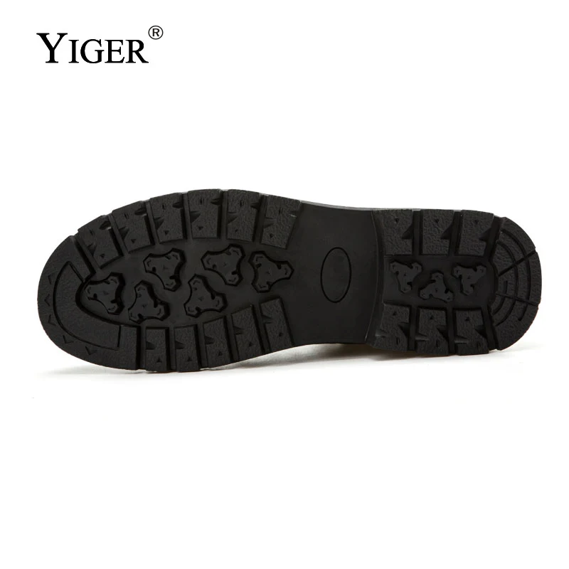 YIGER/Новые мужские ботинки мартинсы из натуральной кожи зимние теплые армейские
