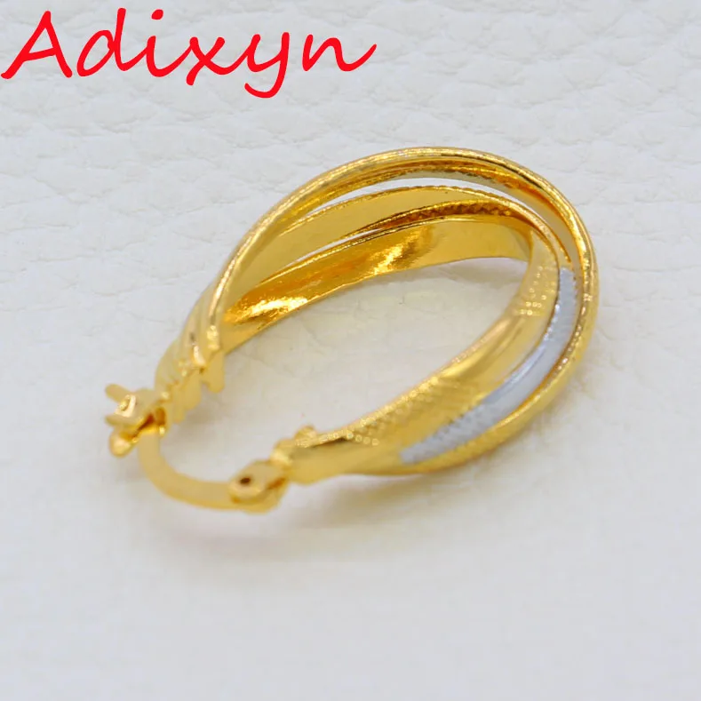 Adixyn оптом смешанные светло Золотые/Серебристые серьги кольца для женщин/девушек