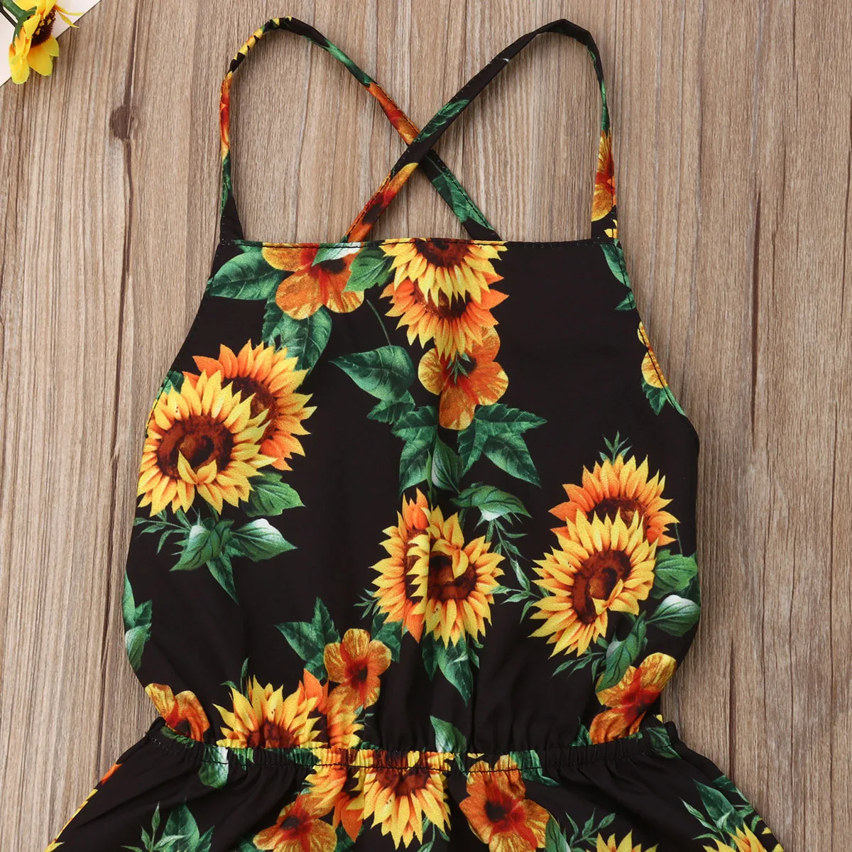Kids Baby Girl Summer Dress Backless Sunflower Print Party Pageant Sundress 1-6Y | Детская одежда и обувь