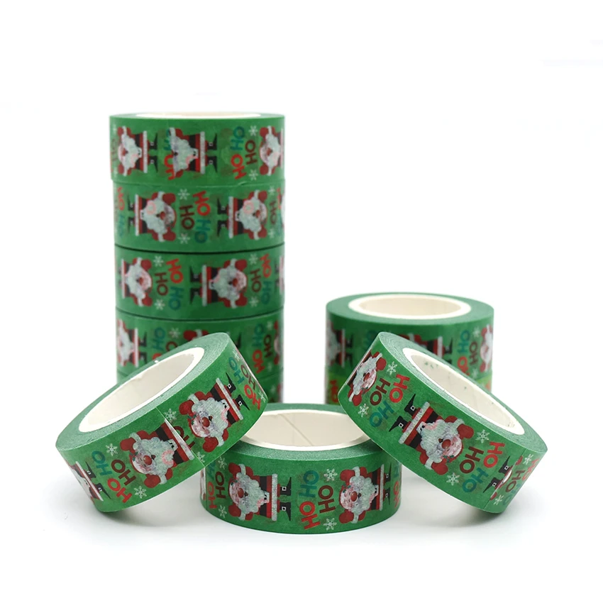 

10m*15mm New Design Santa HOHOHO Adhesive Washi Tape DIY Scrapbooking Masking Tape Cute Sticky Paper Tape 1 PCS