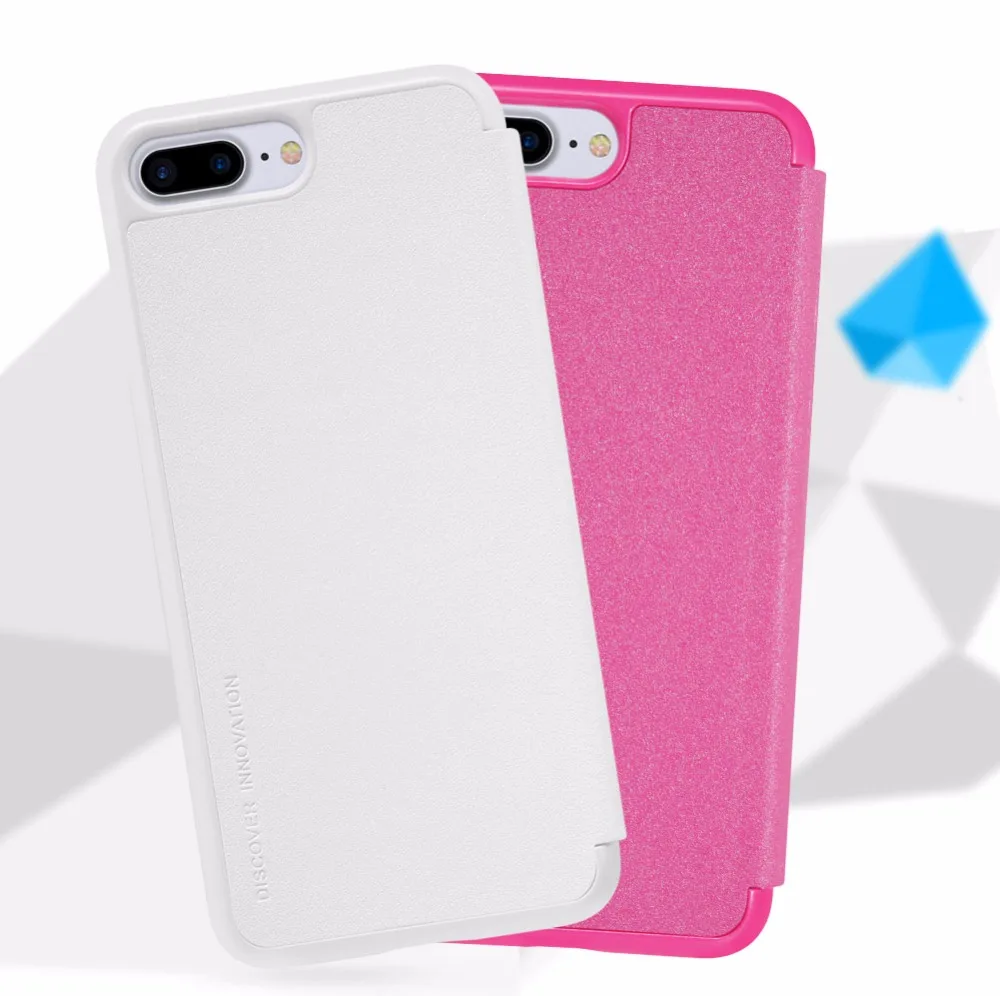 Чехол для Apple iphone 7 8 откидной NILLKIN Sparkle серии пластиковый чехол из искусственной