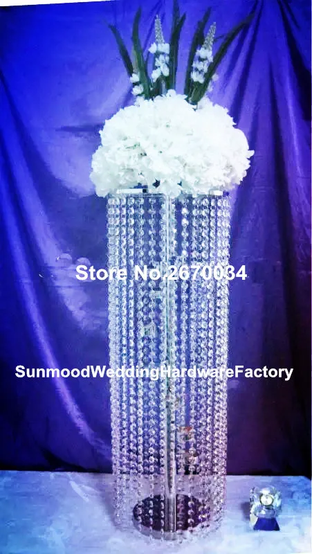 tall sliver mental candle holders for weddings acrylic crystal holder table centerpiece with hangging | Дом и сад