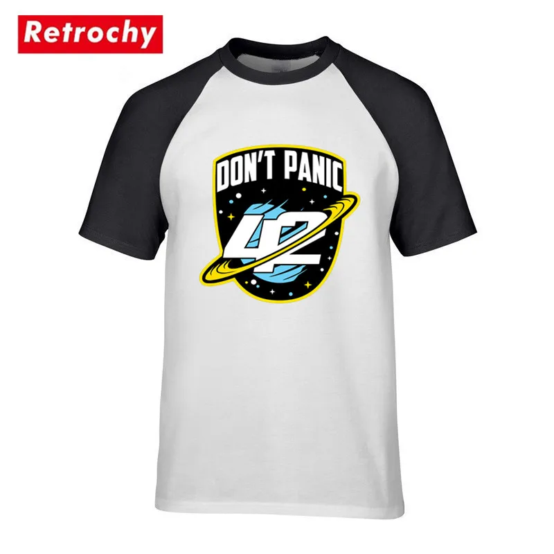 Retro Science Guide Tshirt The answer to everything 42 T shirt Men's dont panic sci-fi Hitchhiker To Galaxy T-shirt | Мужская одежда