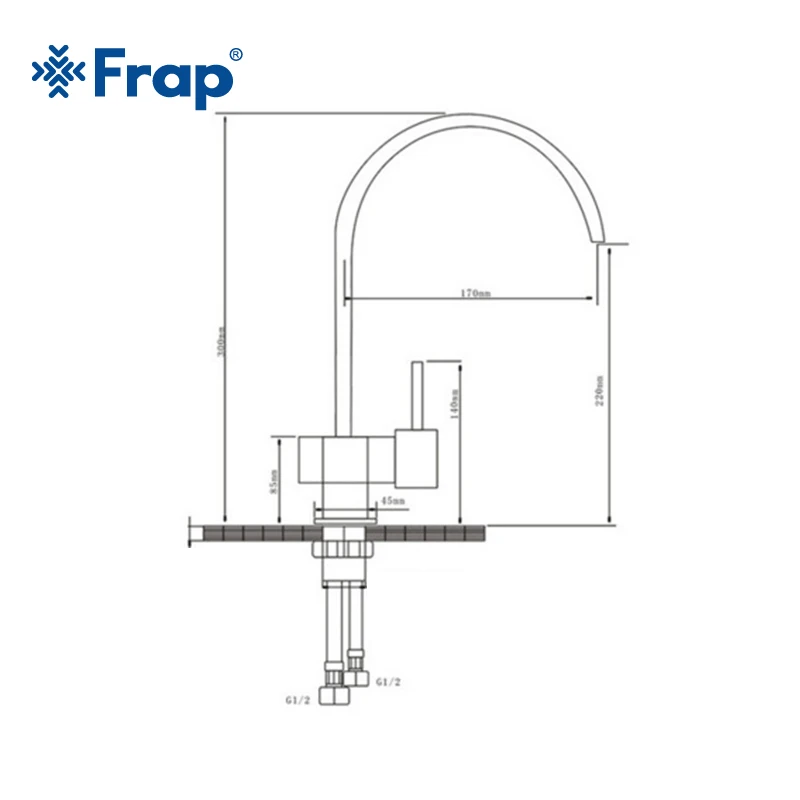 Frap 1 комплект, Новое поступление, смеситель для кухни, смеситель для холодной и горячей кухни, кран для воды на одно отверстие, латунный Смеситель для кухонной мойки Y40028