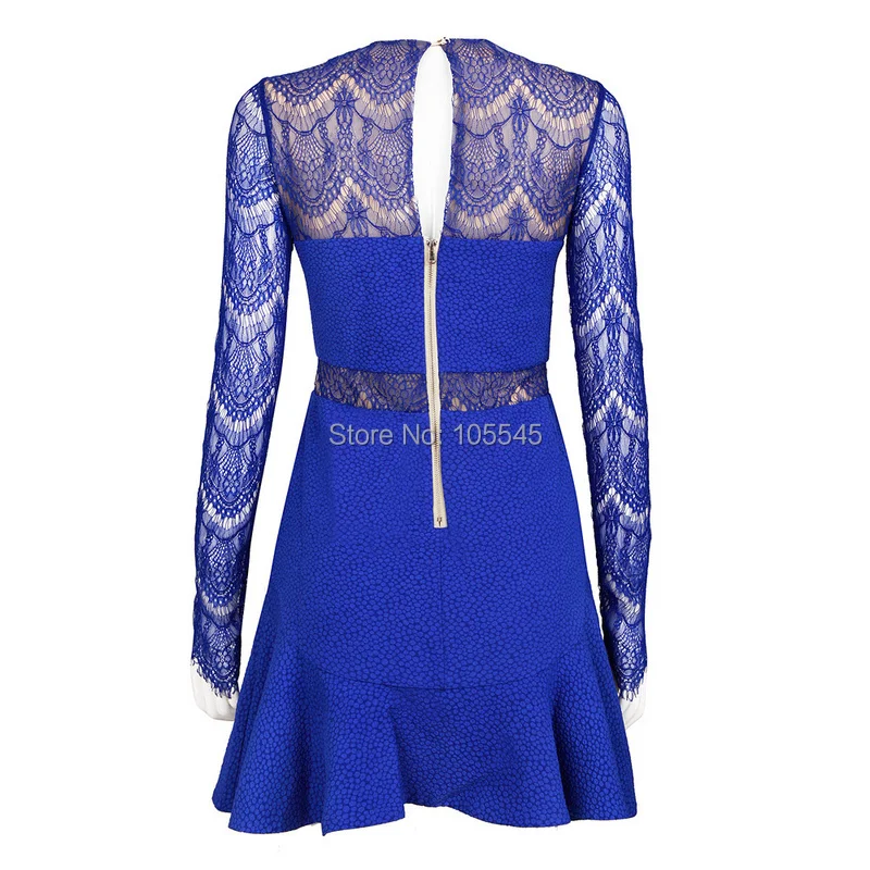 В наличии! J199 синий красный кружево дамы мода вечернее платье|dress celeb|dresses dropshipdress