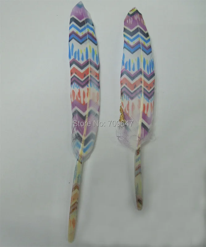 

Plumes! Colourful Wave Pattern Print Duck Feathers,Craft Duck Wing feathers loose for mask,head dress,jewelry making,100PCS/LOT