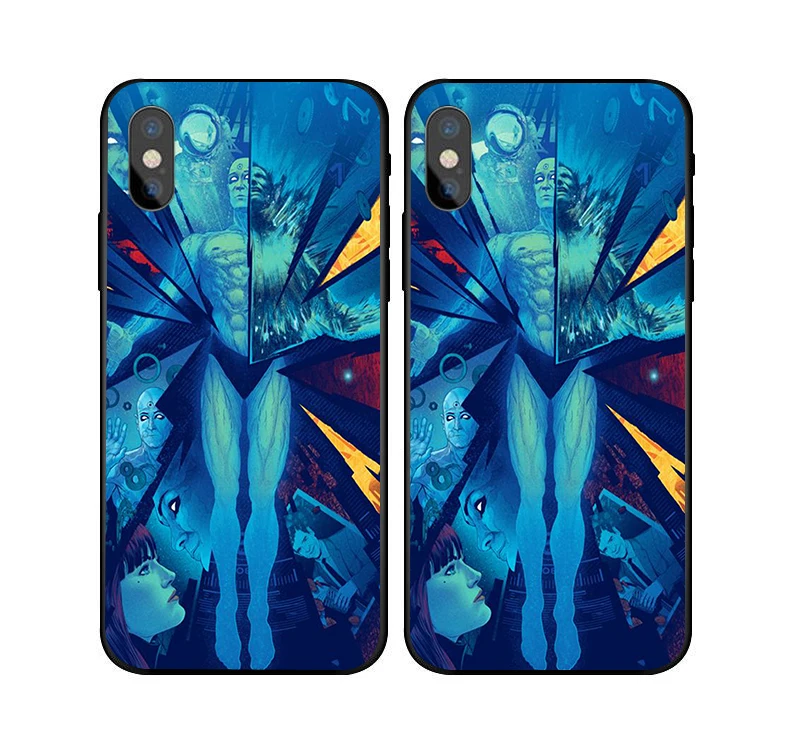 Американский фильм Watchmen доктор Манхэттен чехол для iPhone X 7 8 черный силиконовый