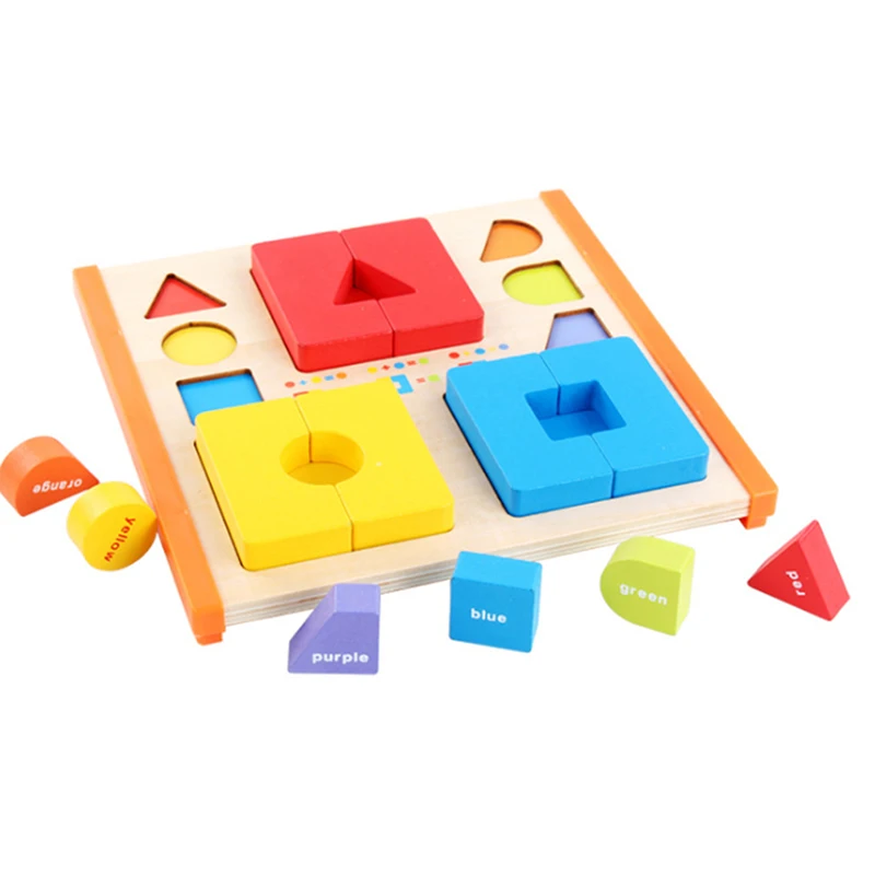 3D деревянные пазлы настольные игрушки подарки определение цветов Tangram Пазлы для