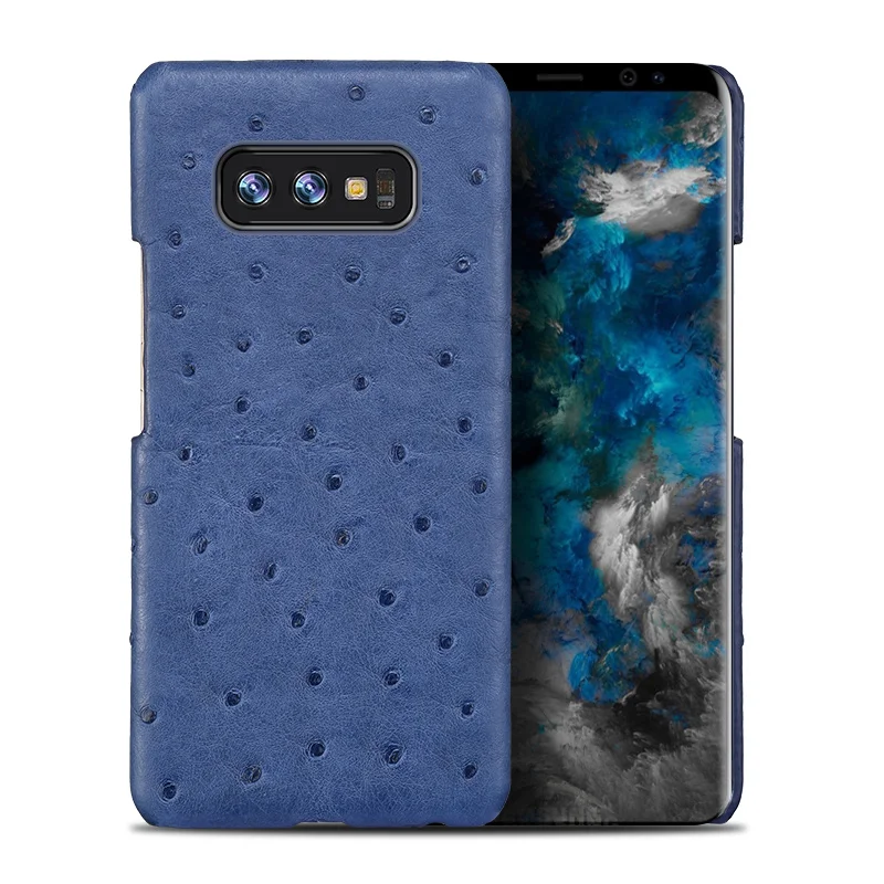 Чехол из натуральной страусиной кожи для samsung s10 чехол с защитой от падения полный