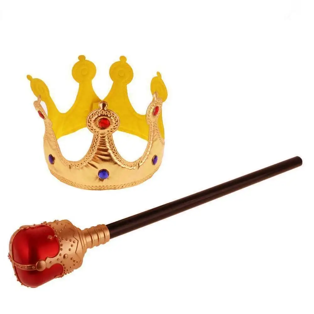 Kids Adults Royal King Queen Crown Sceptre Fancy Dress Props Cosplay birthday wedding|Сувениры для вечеринок| |