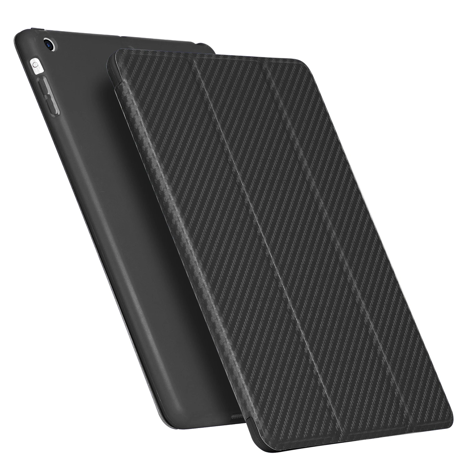 Чехол для iPad Air 2, силиконовый чехол GOOJODOQ для Apple iPad Air 2 iPad 6 из искусственной кожи Smart Cover A1566 A1567 Auto Sleep/Wake - Цвет: Cool Black