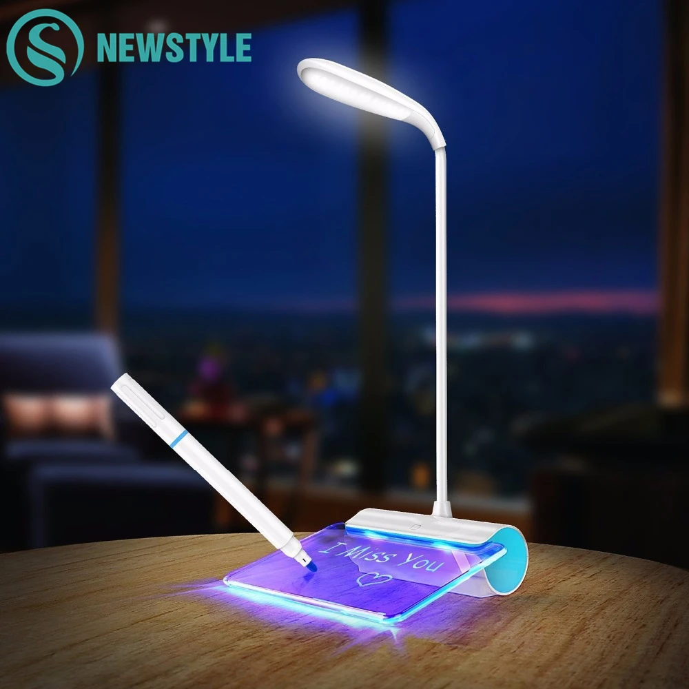 Новинка, светодиодный Настольный светильник, защита глаз, USB, Rechageable, светодиодный, настольная лампа, сенсорный переключатель, светильник для чтения, сообщение, светильник, 3 режима затемнения