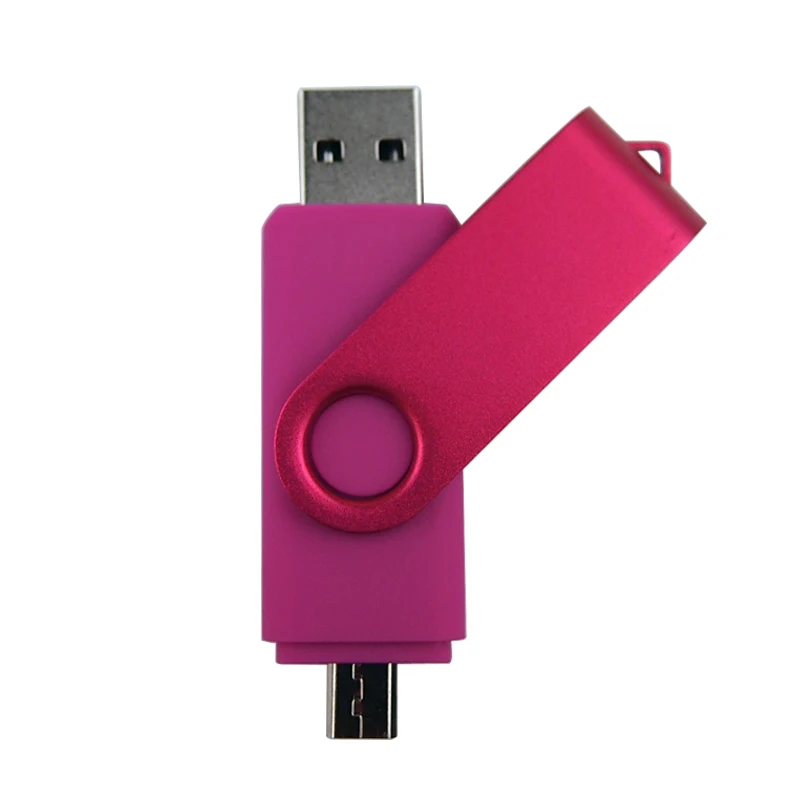 Pink OTG USB 2.0 Флеш-накопитель OTG USB на 64 ГБ, 32 ГБ, 16 ГБ, 8 ГБ, USB 2,0, флешки, флешки для смартфонов на Android, диск(более 10 шт, бесплатный логотип на заказ - Цвет: Pink OTG USB 2.0