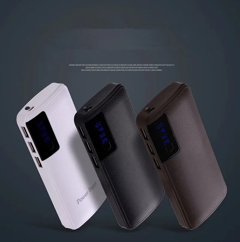10000 mAh 18650 power Bank кожаная Зарядка сокровище Портативный Мобильный Внешний