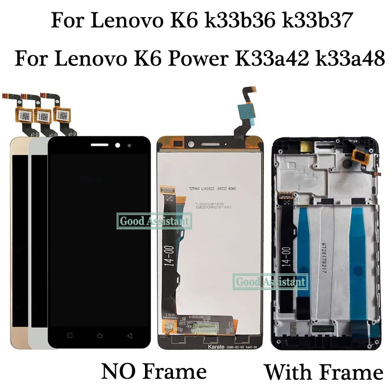 Сенсорный экран 5 0 дюйма для Lenovo K6 k33b36 k33b37 / Power K33a42 k33a48 дигитайзер стекло +