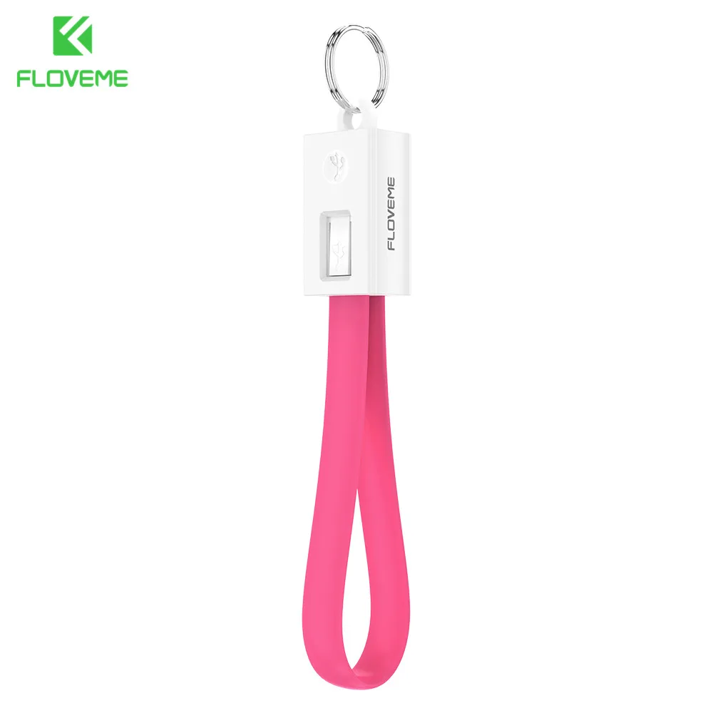 Charming Pink Floveme Портативный ключ Дизайн Mini USB кабель для Apple IPhone зарядки телефона Кабели для iphone 5S X 8 7 6 6 S Plus iPad Air 2 iphon usb кабель провод зарядка для айфона шнур для зарядки lighting cable - Цвет: Charming Pink