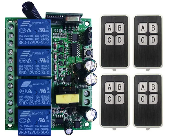AC110V 220V 230V 4CH 4 CH 10A Беспроводной дистанционного Управление переключатели реле