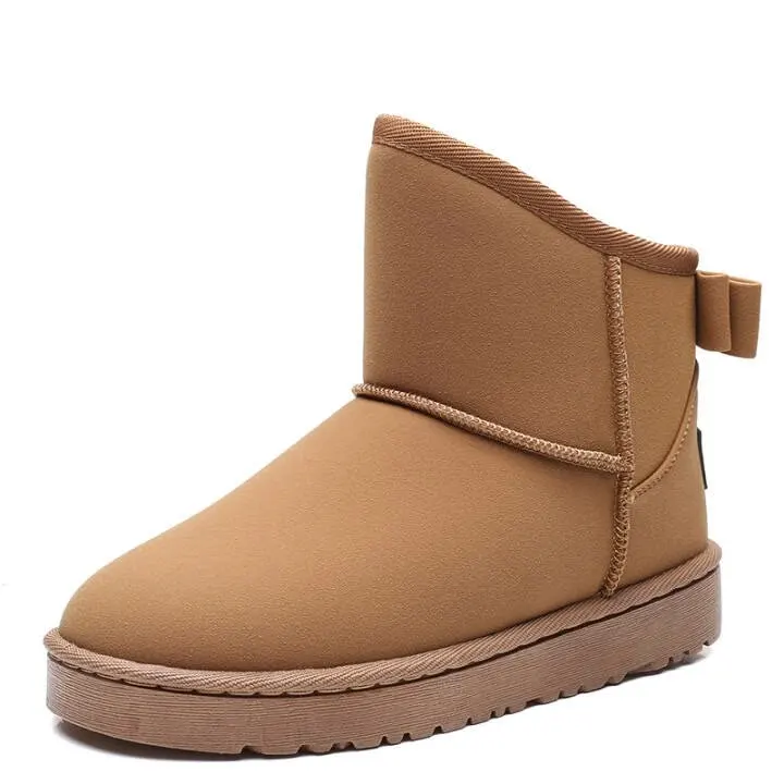 Женские ботильоны теплые зимние ботинки милая замшевая Нескользящая плюшевая