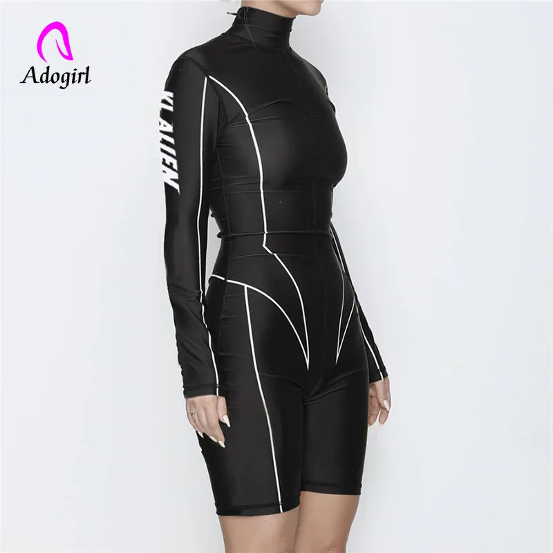 Спортивные комбинезоны Adogirl 2019 Женская водолазка женское облегающее