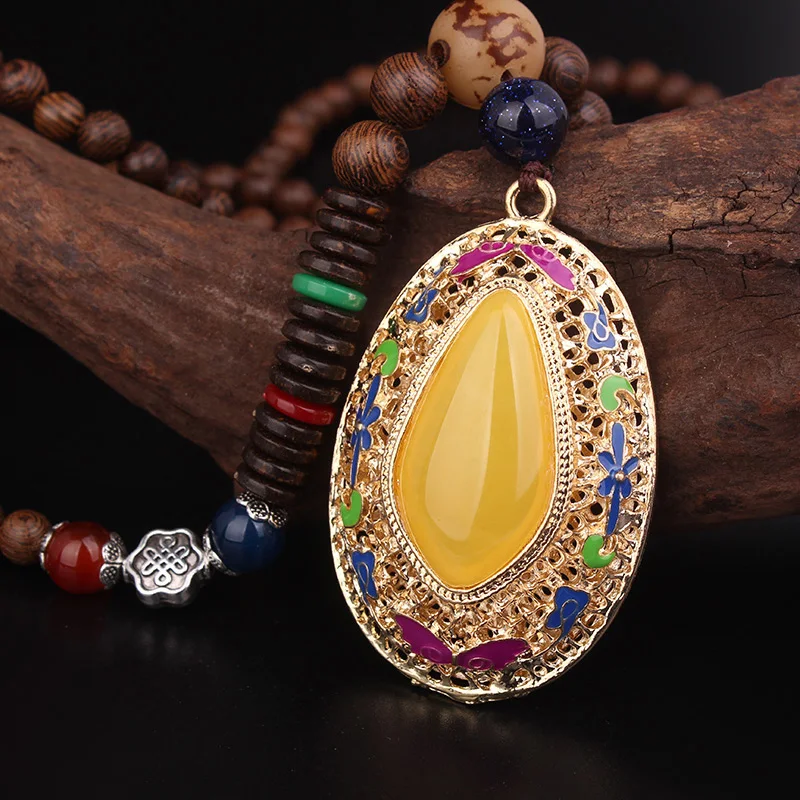 Искусственное ожерелье evade этническое ювелирное из искусственного воска эмаль