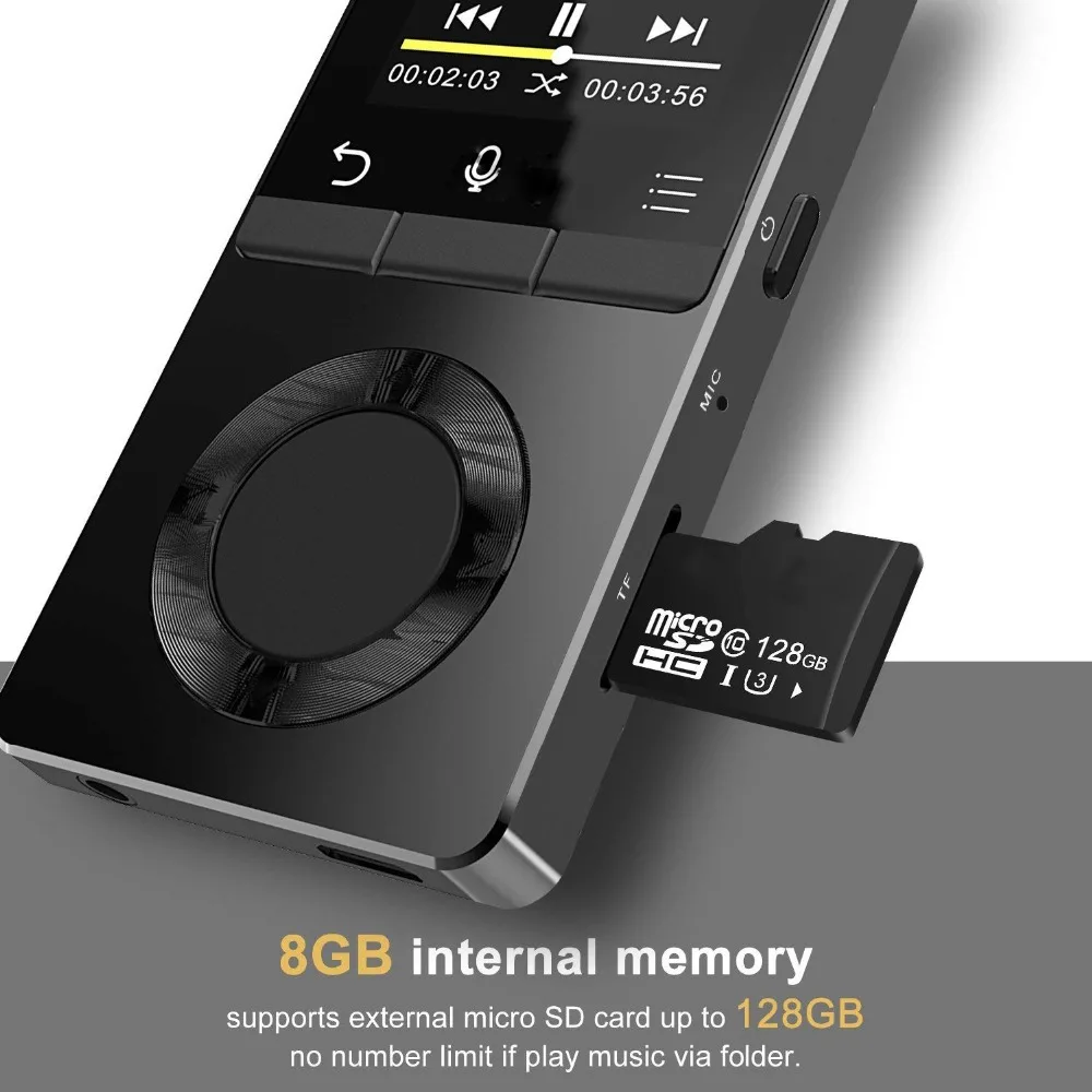 HIFI плеер MP3 музыкальный плеер с динамиком FM Радио Видео плеер Диктофон Mp4 музыкальный плеер Поддержка SD карты в 128 ГБ
