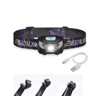 Новинка, головной светильник, светодиодный головной светильник с датчиком движения, водонепроницаемый светильник для кемпинга