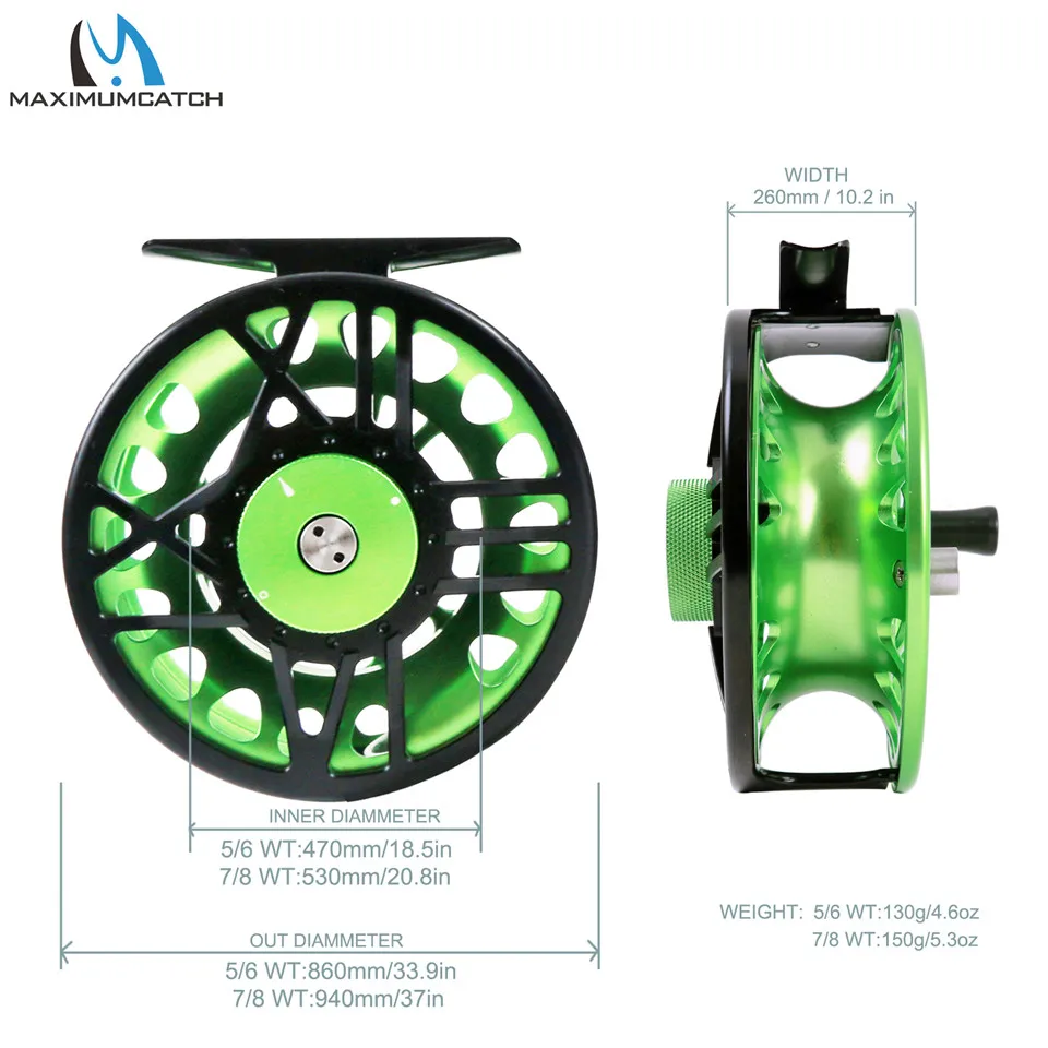 Maximumcatch TimeFly 5/6/7/8wt Fly Reel CNC обработанный алюминиевый тефлоновый диск Drag System