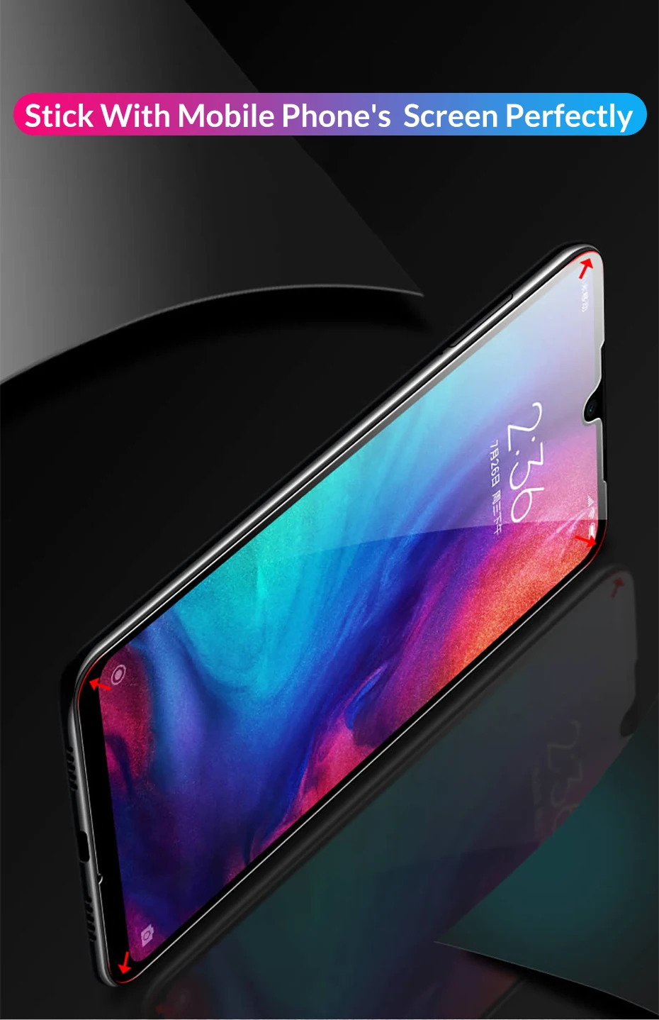 [2 шт. в упаковке] закаленное стекло TOPK для Xiao mi Red mi Note 7 Pro mi A1 mi 8 Lite 8 SE mi 8 4X 6X Pocophon F1 полное покрытие защита экрана