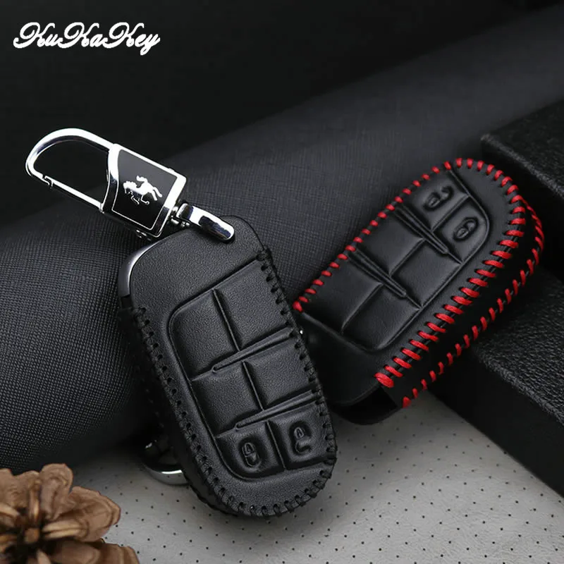 Кожаный дистанционный смарт чехол для ключей Fob Dodge Journey charger Jeep Renegade Grand Chrysler 1 шт.